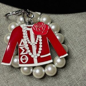 Red and White Sweater Sorority Keychain